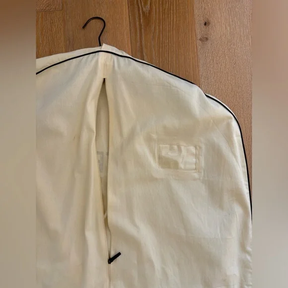 Fendi Case Ivory Garment Cover with Black Trim